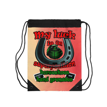 my luck - Drawstring Bag (yellow-orange wave)