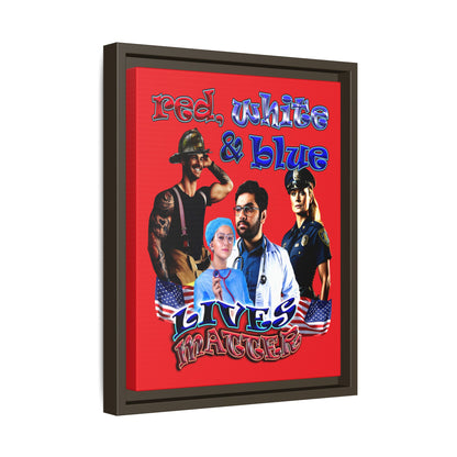rw&b lives matter - framed canvas art (red)