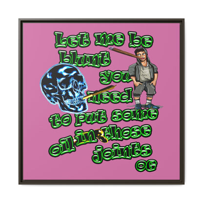 og - framed canvas art (light pink)