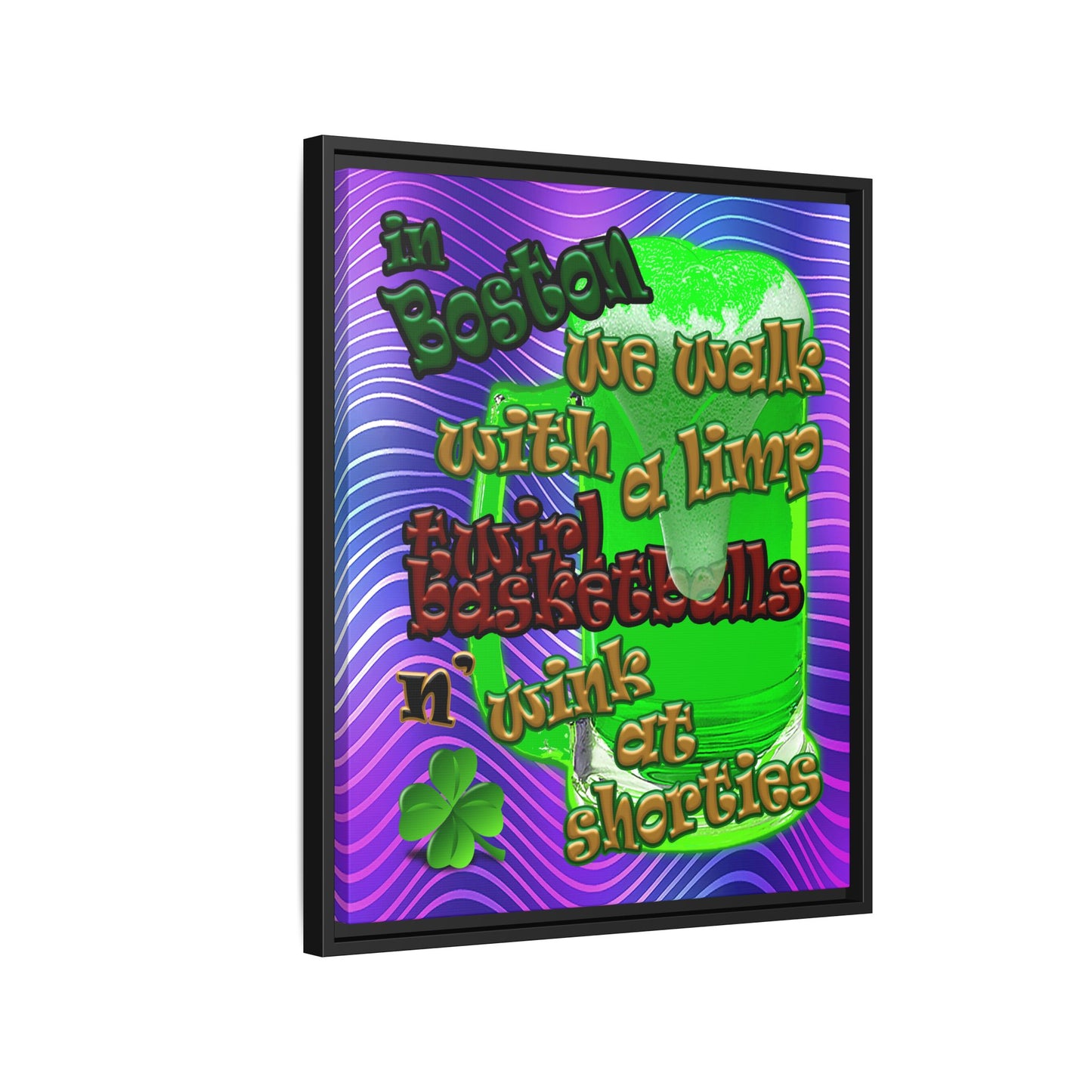 celtics logo - framed canvas art (purple wave)