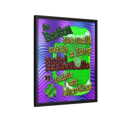 celtics logo - framed canvas art (purple wave)
