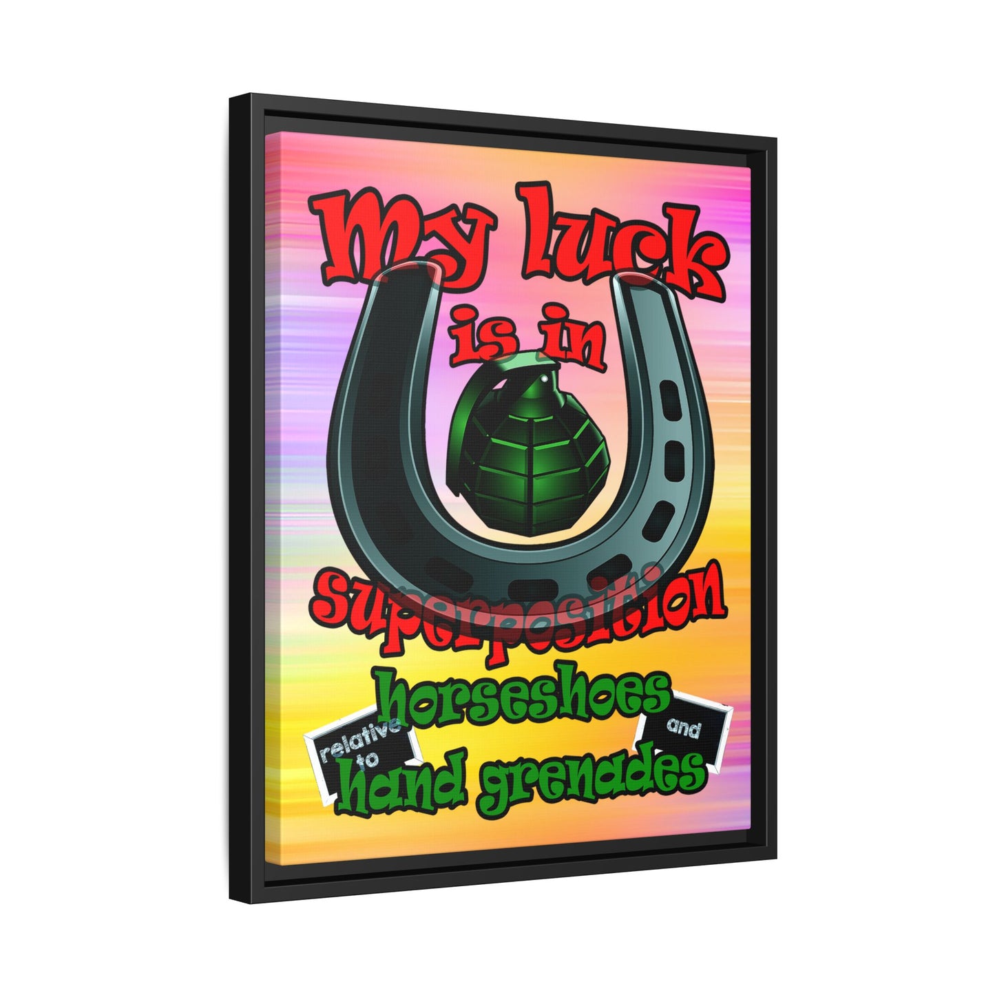 my luck - framed canvas art (color blur)