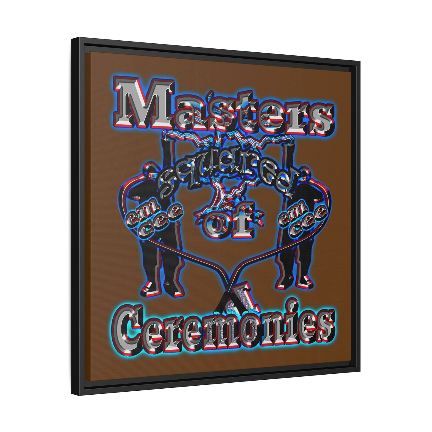 em cee squared - framed canvas art (brown)