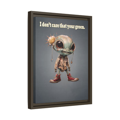 I don't care that your green - framed canvas art (grey-light grey)