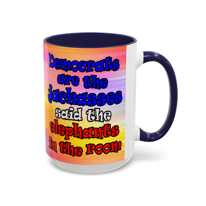 donkeys and elephants - Accent Mug (color blur)