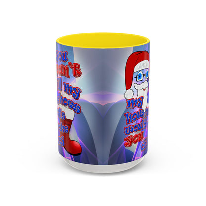santa's shoes - Accent Mug (grey-pink wave)