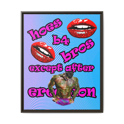 hoes b4 bros - framed canvas art (light blue-purple wave)