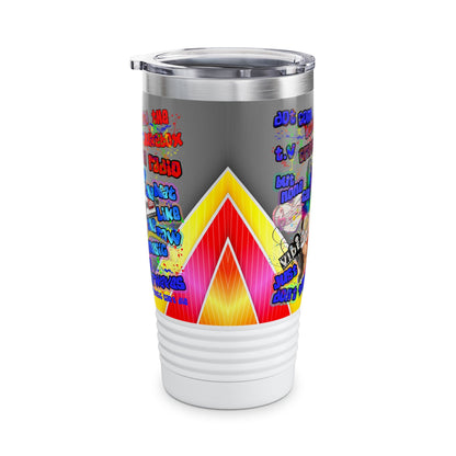 drop the beat - Ringneck Tumbler, 20oz  (rainbow split)