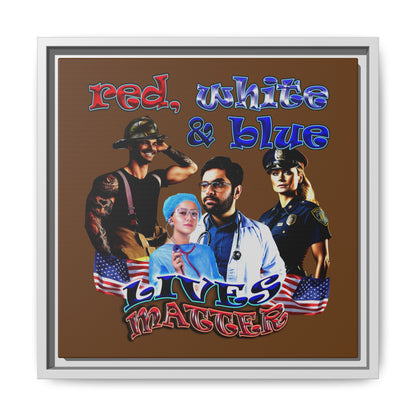rw&b lives matter - framed canvas art (brown)
