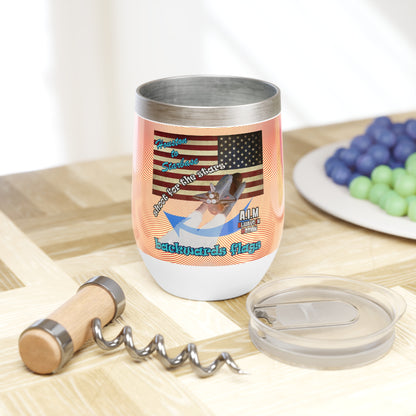 shoot for the stars - Chill Wine Tumbler (yellow-orange wave)
