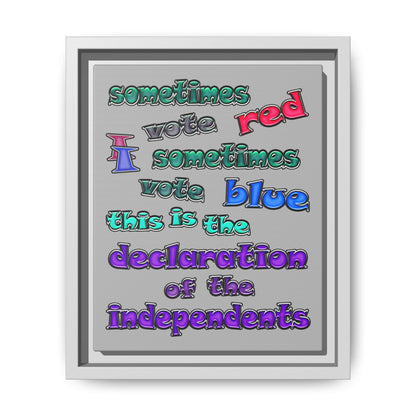 declaration of the independents - framed canvas art (light grey)