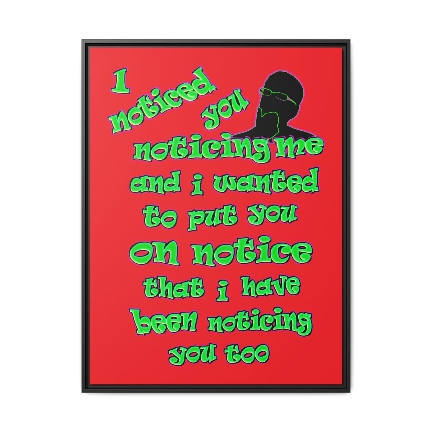 noticed you noticing - framed canvas art (red)
