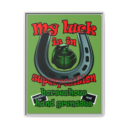 my luck - framed canvas art (green)