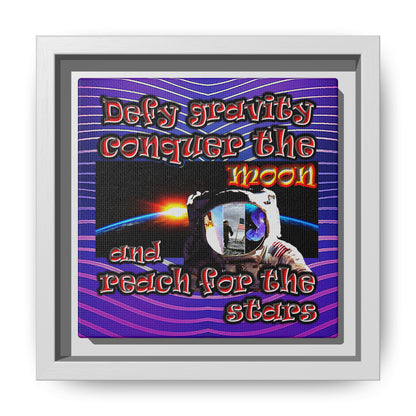 defy conquer reach - framed canvas art (purple wave)