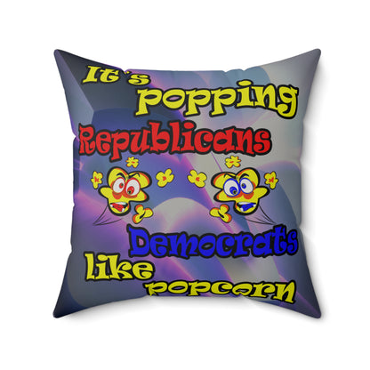 popping like popcorn - Faux Suede Square Pillow - (grey-pink wave)