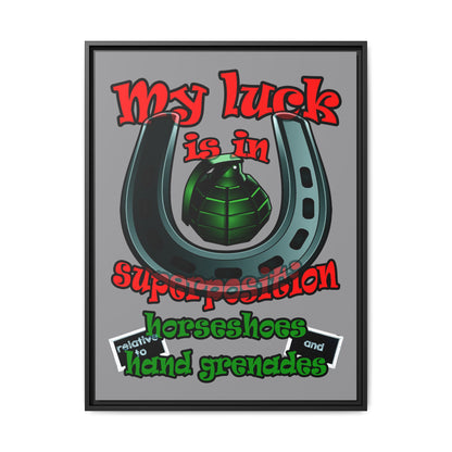 my luck - framed canvas art (grey)