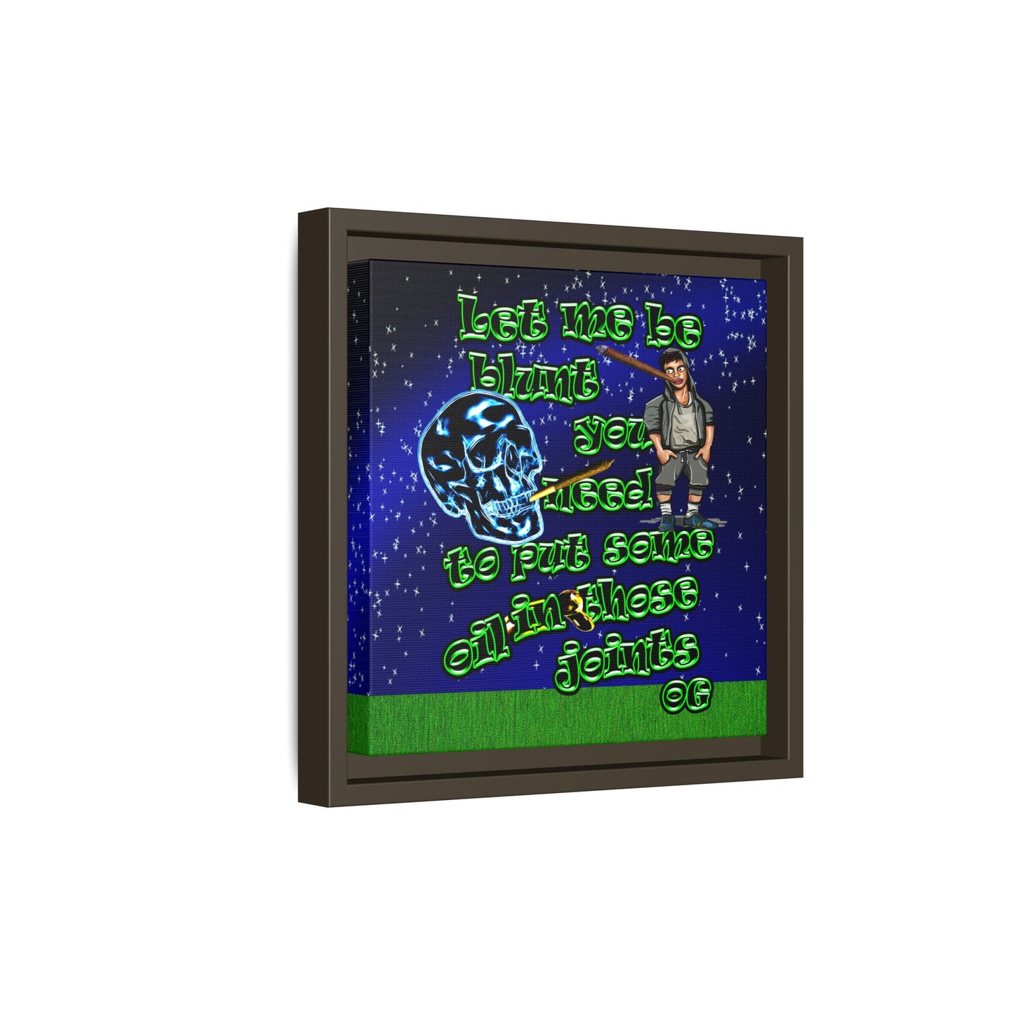 og - framed canvas art ('snoops' background)