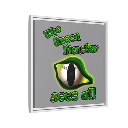 green monster - framed canvas art (grey)