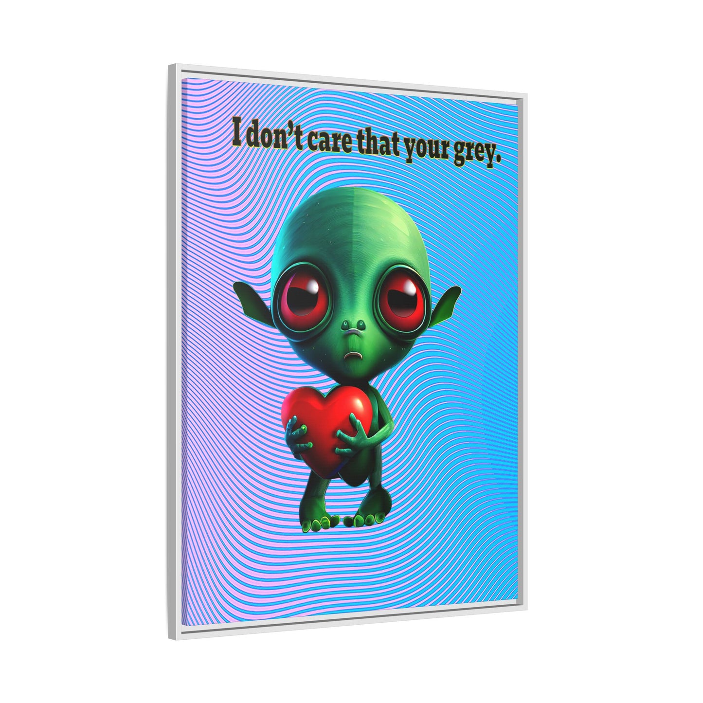 I don't care that your grey - framed canvas art (light blue-purple wave)