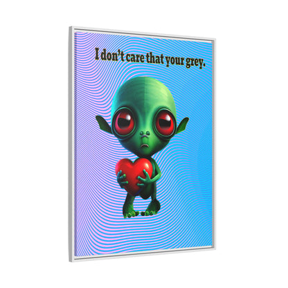 I don't care that your grey - framed canvas art (light blue-purple wave)