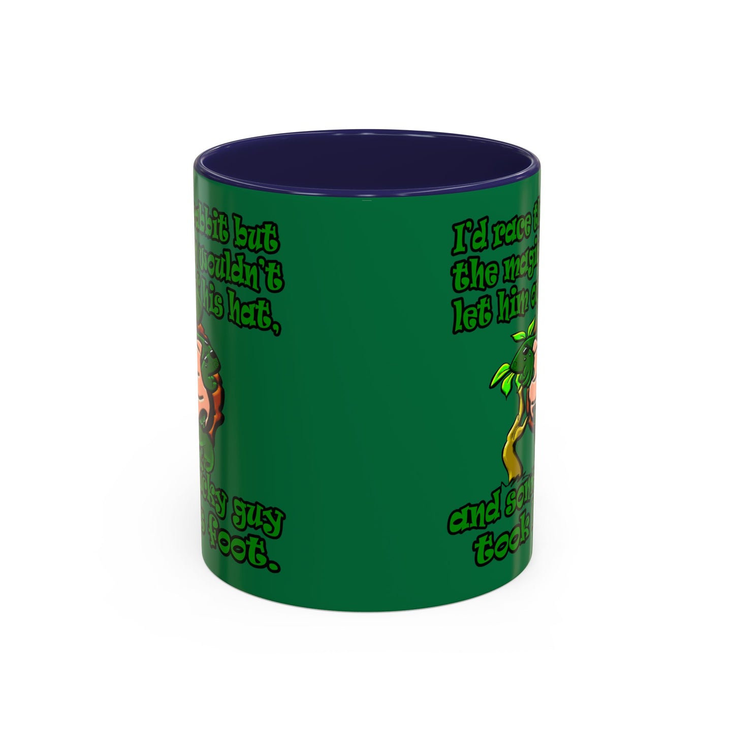 turtle race - Accent Mug (dark green)