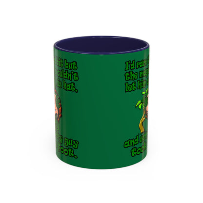 turtle race - Accent Mug (dark green)