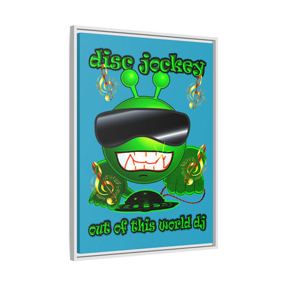 disc jockey - framed canvas art (turquoise)
