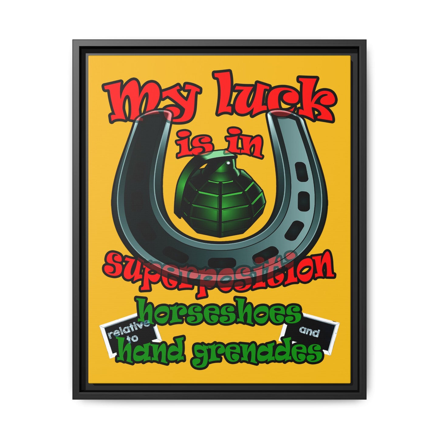 my luck - framed canvas art (yellow)