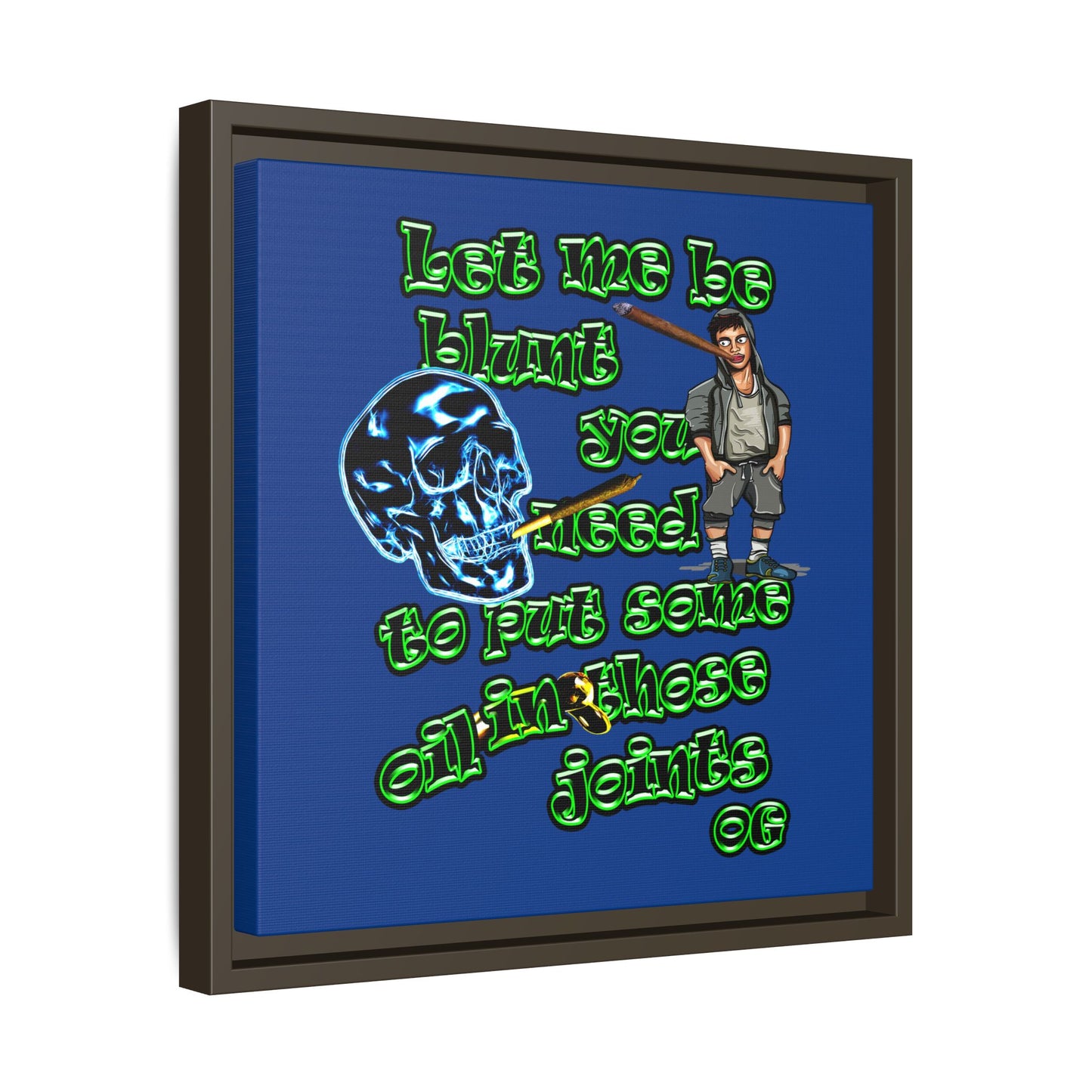 og - framed canvas art (dark blue)