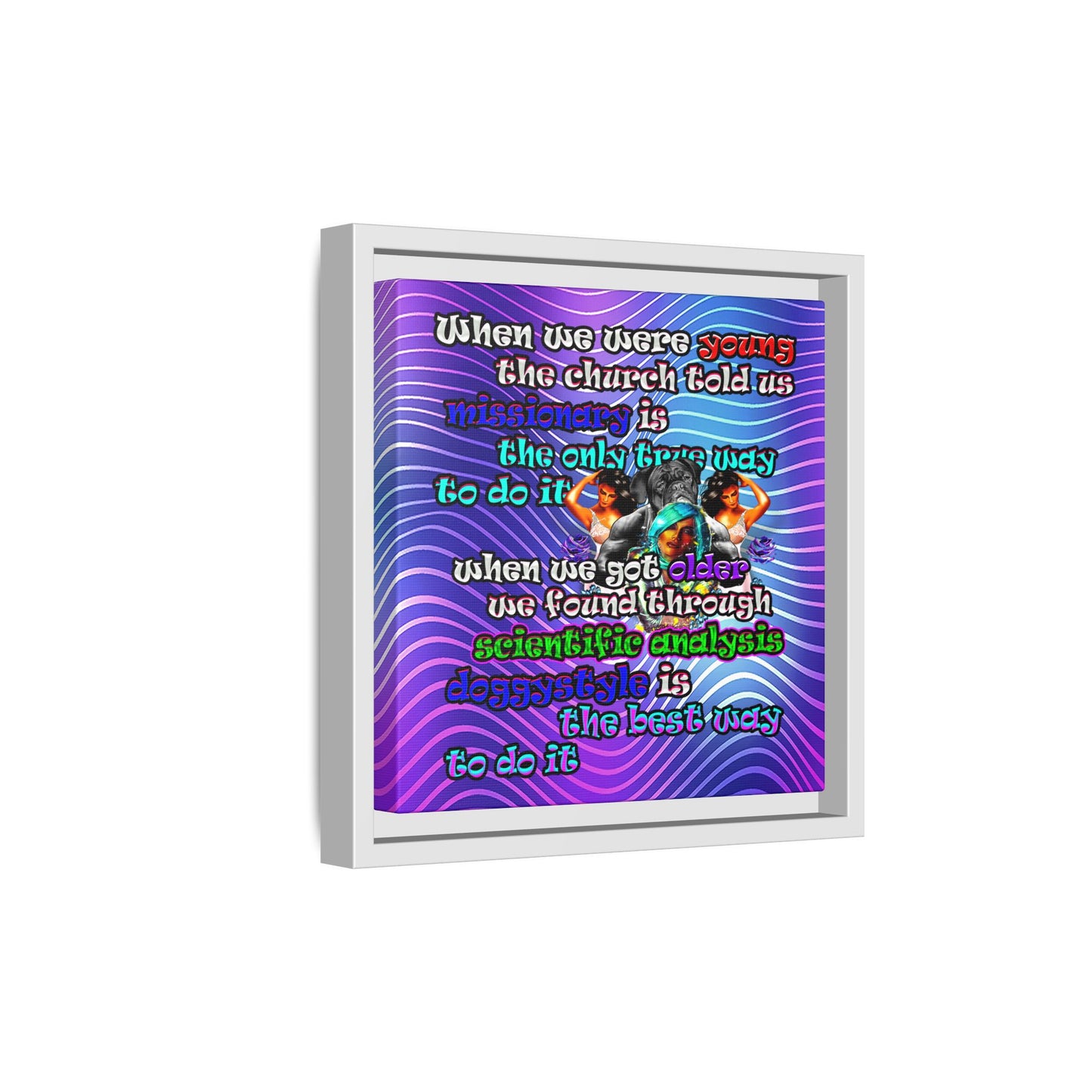 doggystyle - framed canvas art (purple wave)