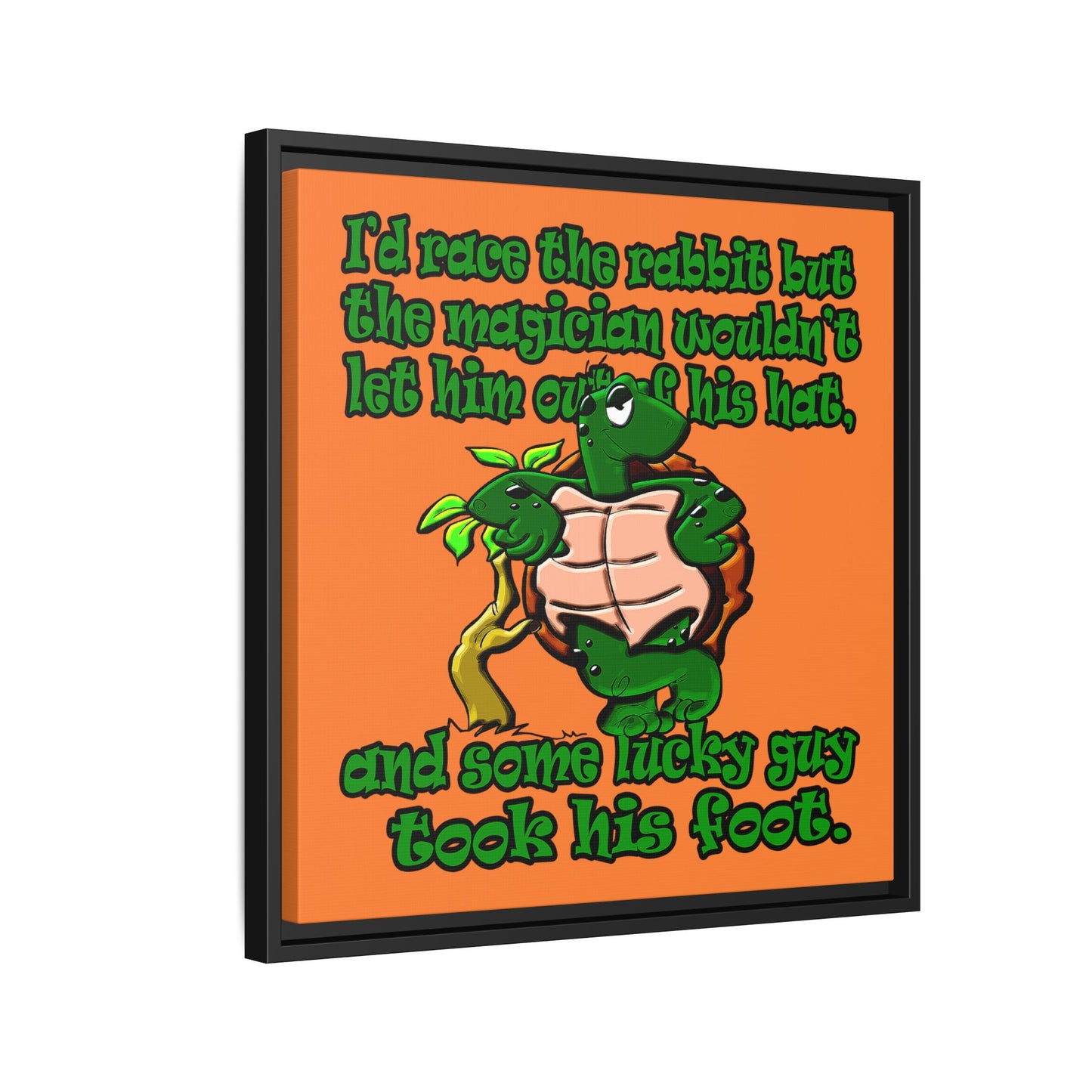 turtle race - framed canvas art (crusta)