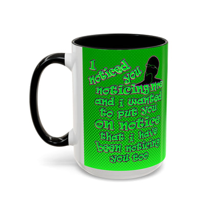 noticed you noticing - Accent Mug (logo green)