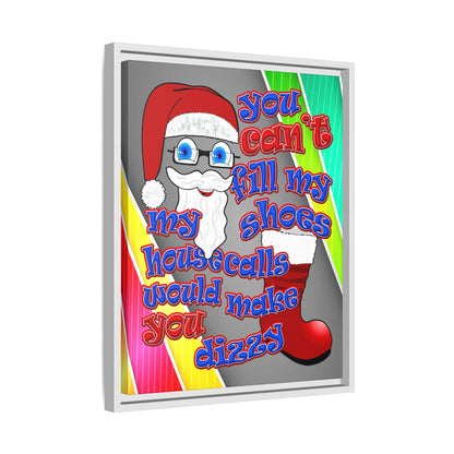 santa's shoes - framed canvas art (rainbow split)