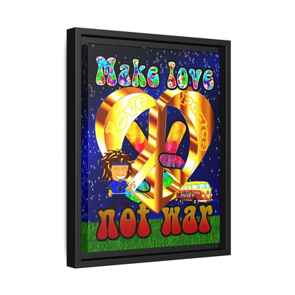 love peace - framed canvas art ('snoops' background)