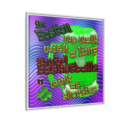 celtics logo - framed canvas art (purple wave)