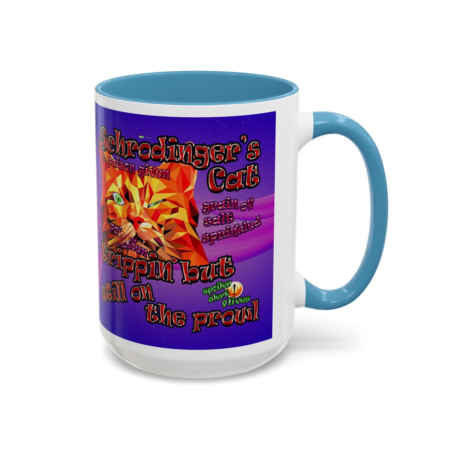 schrodinger's cat - Accent Mug (purple-pink wave)