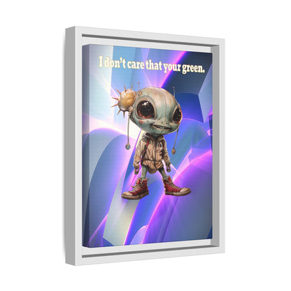 I don't care that your green - framed canvas art (grey-pink wave)