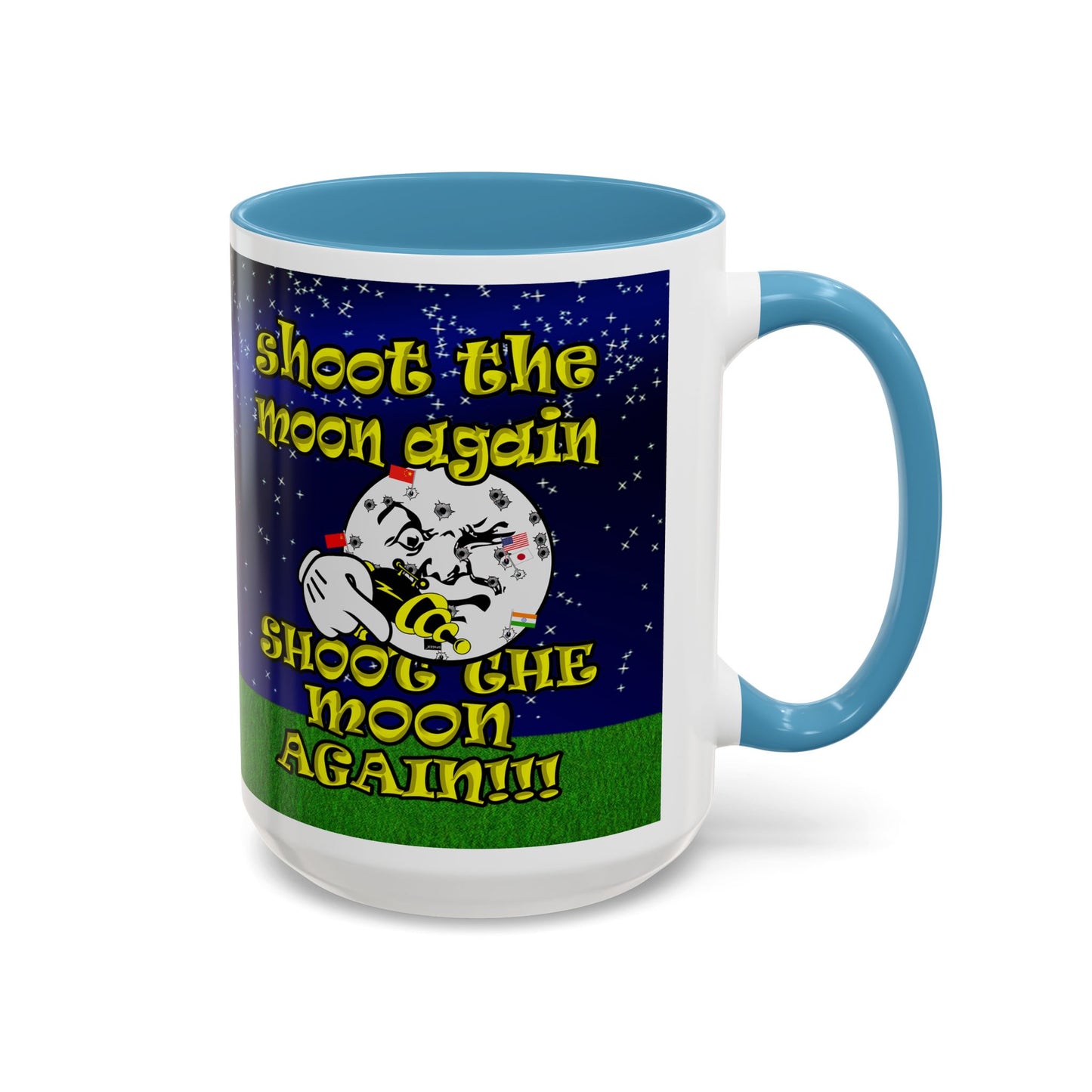 shoot the moon again - Accent Mug ('snoops' background)