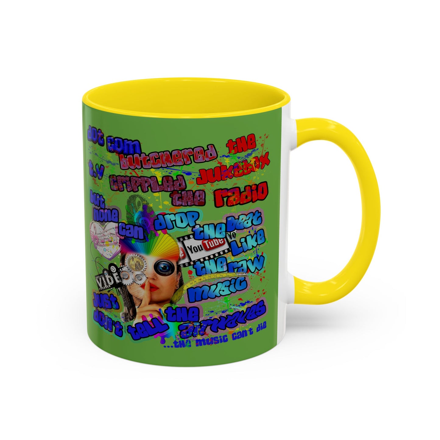 drop the beat - Accent Mug (green)