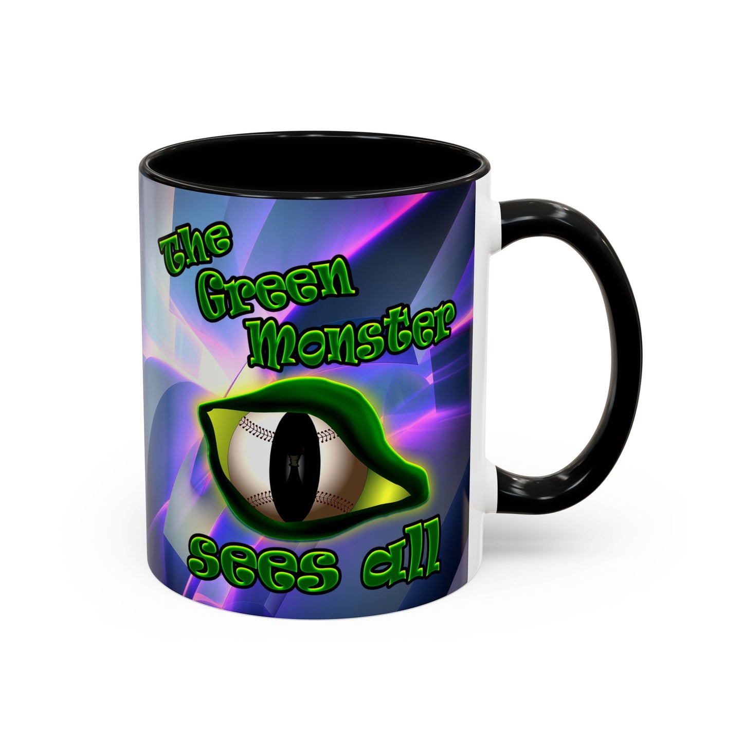 green monster - Accent Mug (grey-pink wave)