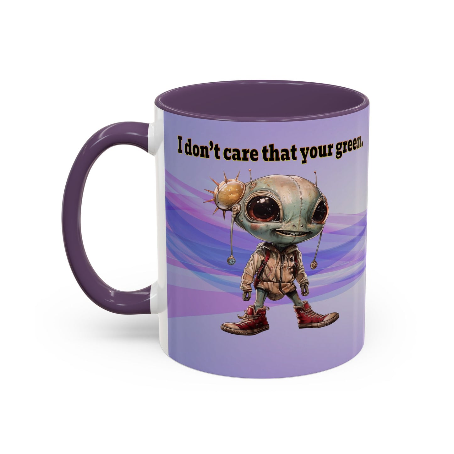 I don't care that your grey - Accent Mug (light blue-pink wave)