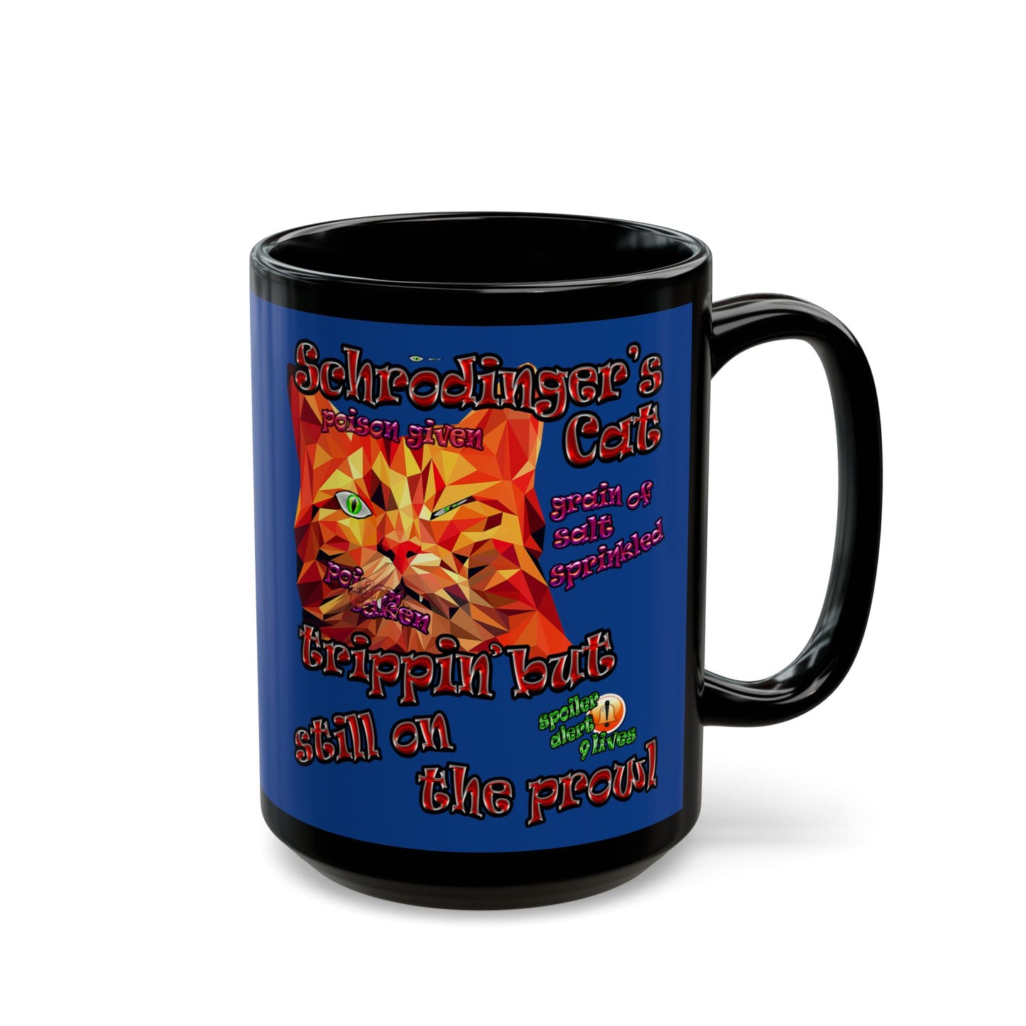 schrodinger's cat - Black Mug (dark blue)