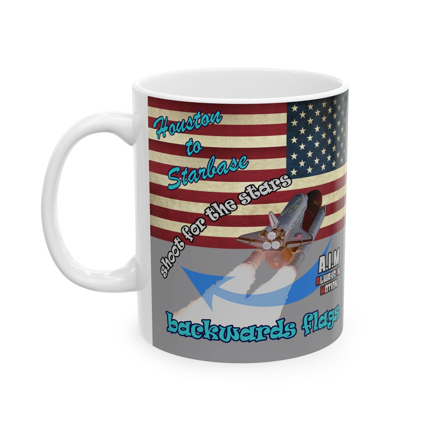 shoot for the stars - White Mug (grey)