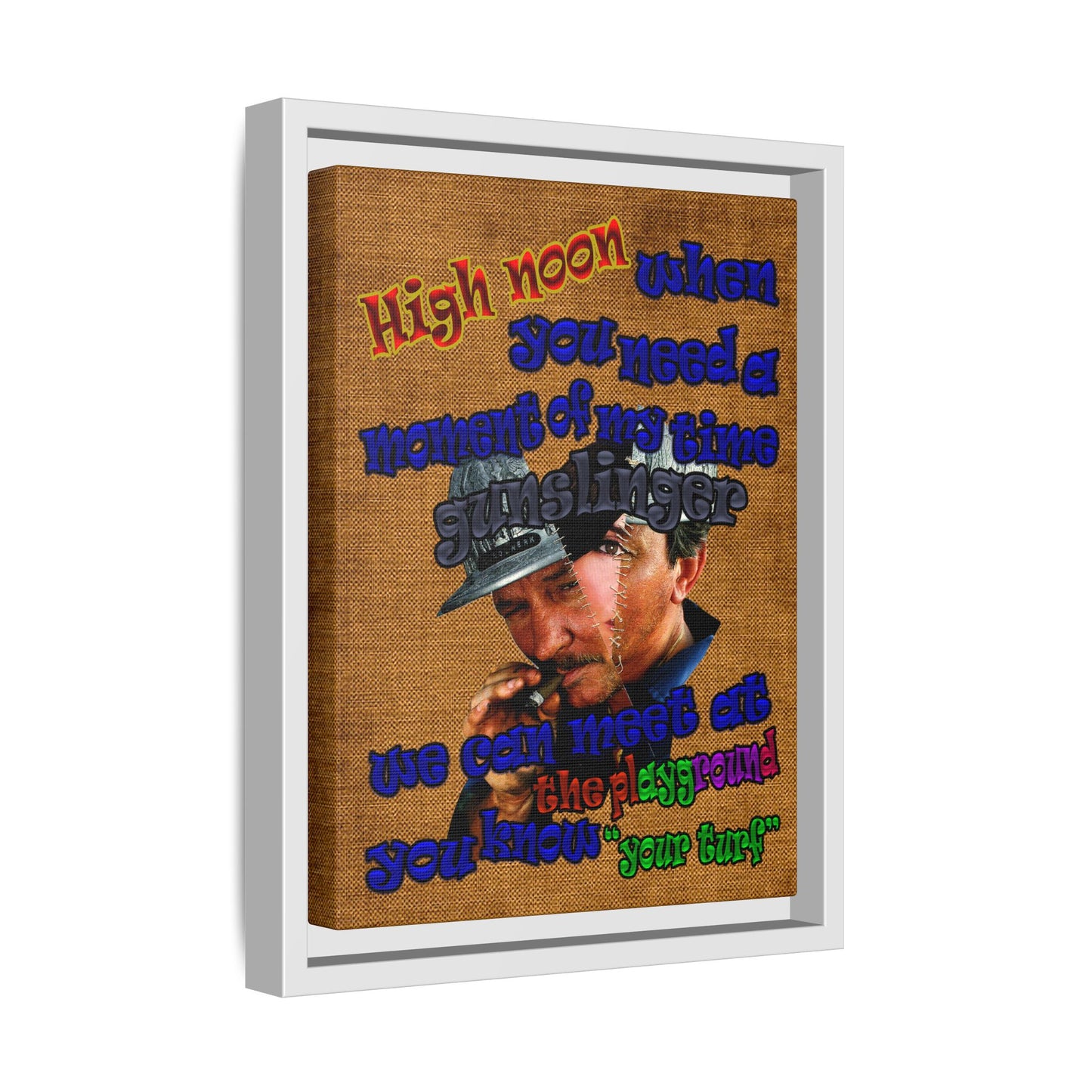 high noon - framed canvas art (brown papyrus)