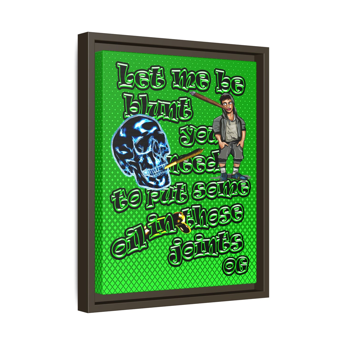 og - framed canvas art (logo green)