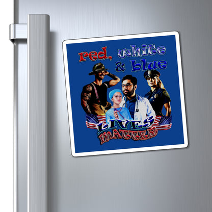rw&b lives matter - Magnets - (dark blue)