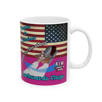 shoot for the stars - White Mug (pink)