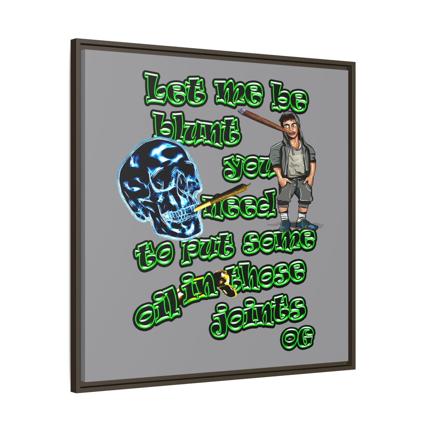 og - framed canvas art (grey)