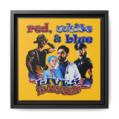rw&b lives matter - framed canvas art (yellow)