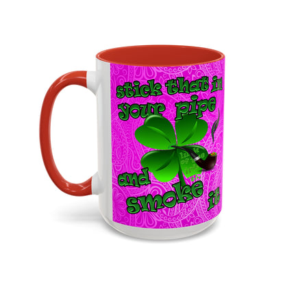celtics logo - Accent Mug (pink swirl)